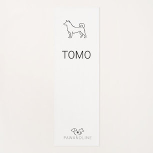 Esterilla De Yoga Shiba Inu minimalista personalizable    Paw Line Z