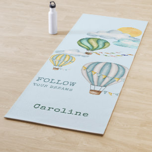 Esterilla De Yoga Sigue tus sueños acuarela Balones de aire caliente