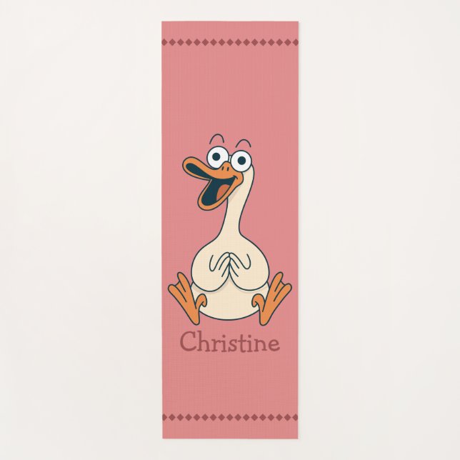Esterilla De Yoga Silly Goose, Quirky, Funny Cartoon Goose (Anverso)