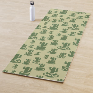 Esterilla De Yoga Silueta de cactus suculenta en tazas y macetas