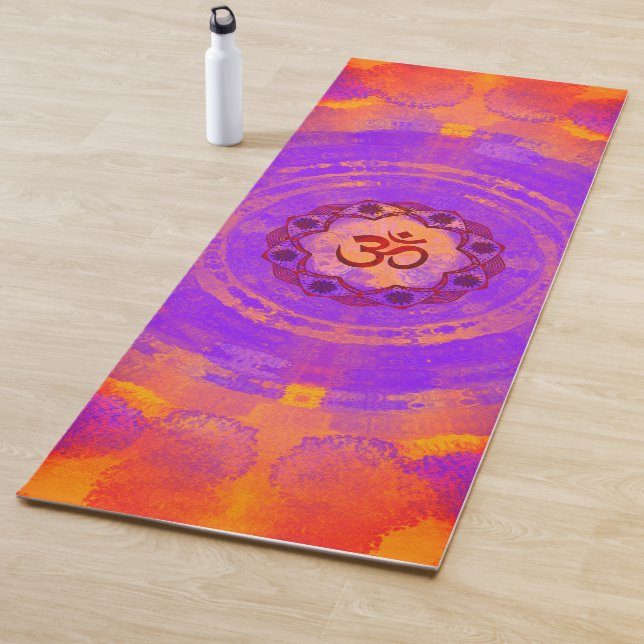 Esterilla De Yoga Símbolo Ohm, mandala - alfombra de yoga naranja (In situ)