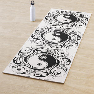 Esterilla De Yoga Símbolo Yin & Yang estilo Tatuaje blanco y negro