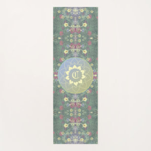 Esterilla De Yoga Simetría de flores silvestres monograma