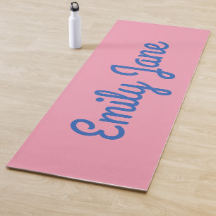 Esterilla De Yoga Simple Cute Azul y Rosa Personalizado