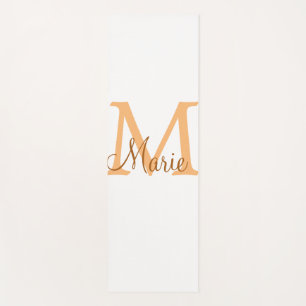 Esterilla De Yoga simple minimal añadir nombre monograma naranja mar