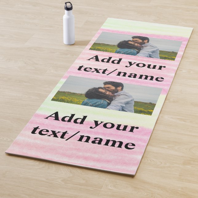 Esterilla De Yoga simple mínimo añadir tu nombre foto acuarela yoga (In situ)