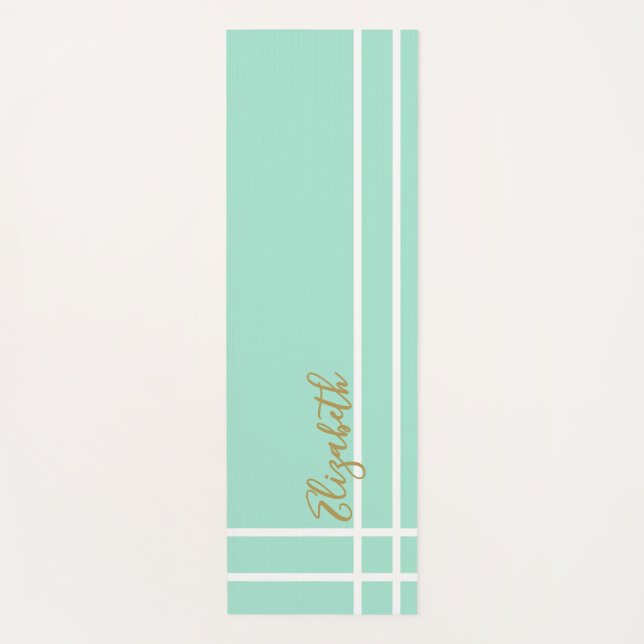 Esterilla De Yoga Simple mint green minimalist custom name ladies  (Anverso)