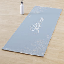 Simple Moderno Script Nombre Floral Azul Aura Lot