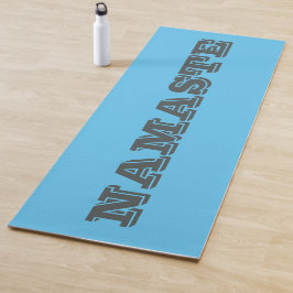 Esterilla De Yoga Simple Namaste Blue Gray Typographic