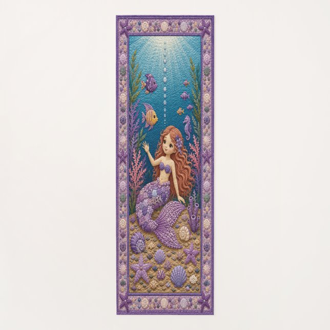Esterilla De Yoga Sirena de Quilty Morado (Anverso)