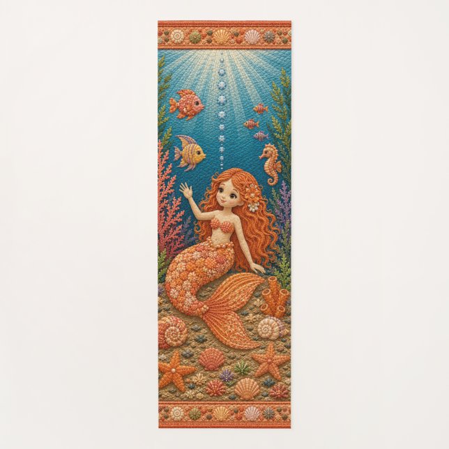 Esterilla De Yoga Sirena Quilty Naranja (Anverso)