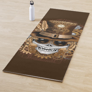 Esterilla De Yoga Skull Steampunk Voodoo Retro Machine