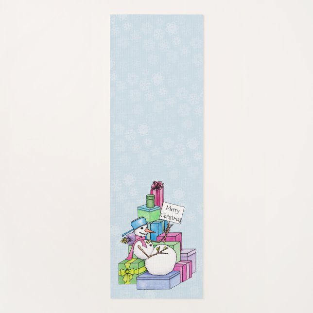 Esterilla De Yoga Snowman escalando en regalos (Anverso)