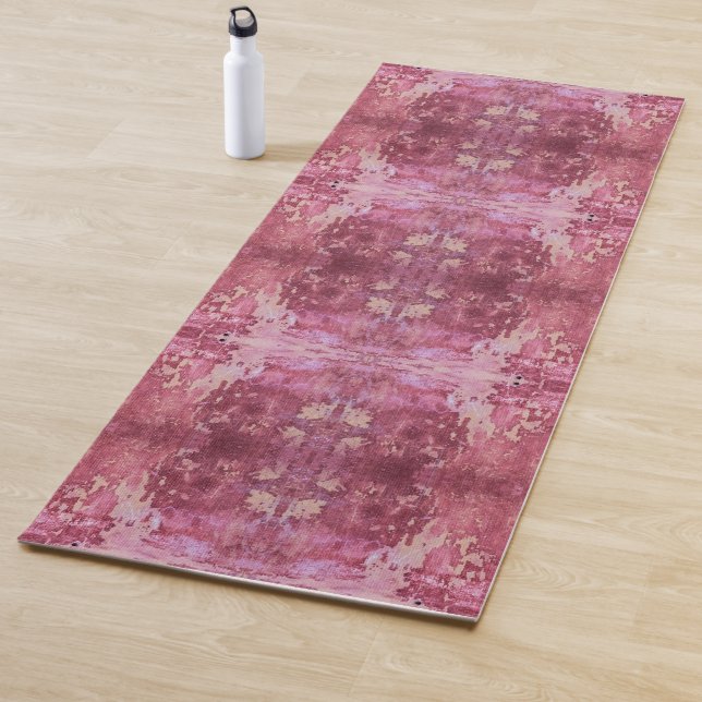 Esterilla De Yoga Soft pink and purple geometric pattern (In situ)