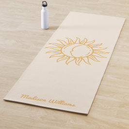 Esterilla De Yoga Sol amarillo místico y lunar personalizado de Boho