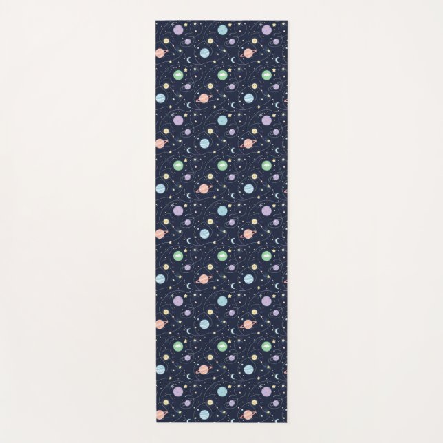 Esterilla De Yoga Solar System Planets Seamless Pattern (Anverso)