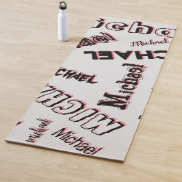 Esterilla De Yoga Sombra de color de rosa monograma de patrón de nom