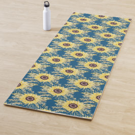 Esterilla De Yoga Sombrillas en un fondo azul yoga mate