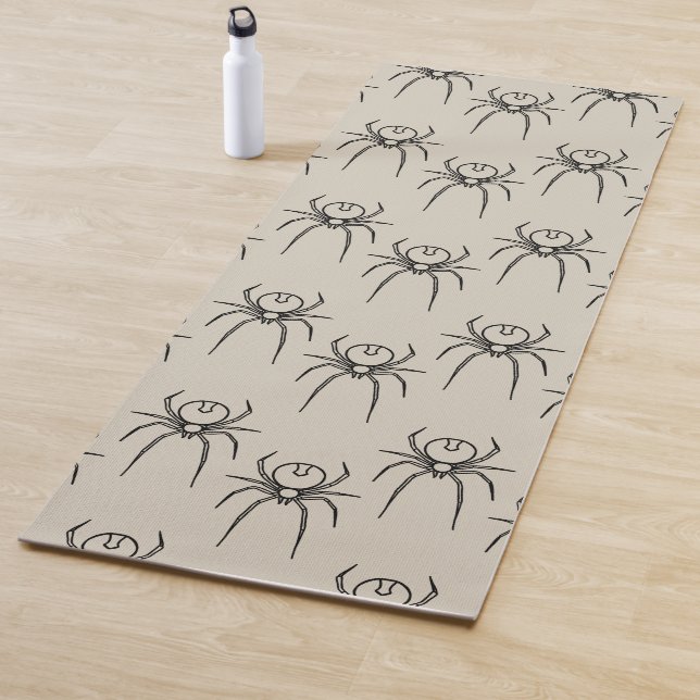 Esterilla De Yoga Spider - Blanco óseo y negro mural (In situ)