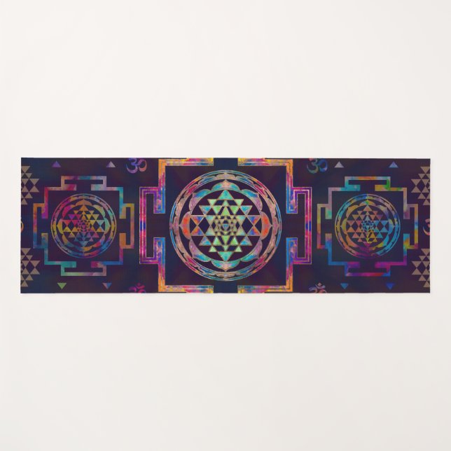 Esterilla De Yoga Sri Yantra/Sri Chakra en color (Anverso (horizontal))