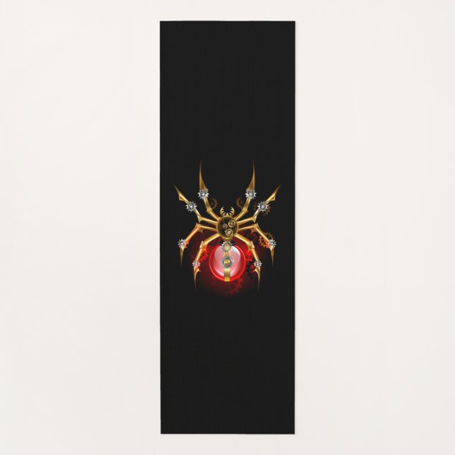 Esterilla De Yoga Steampunk spider on black (Anverso)