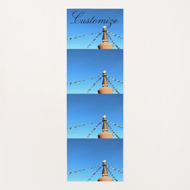 Esterilla De Yoga Stupa budista con banderas de oración Thunder_Cove (Anverso)