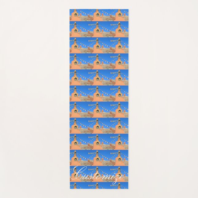 Esterilla De Yoga Stupa budista con banderas de oración Thunder_Cove (Anverso)