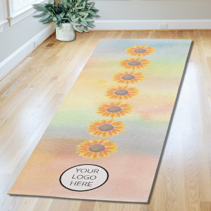 Esterilla De Yoga Su logotipo Yoga Studio Watercolor Sunflowers