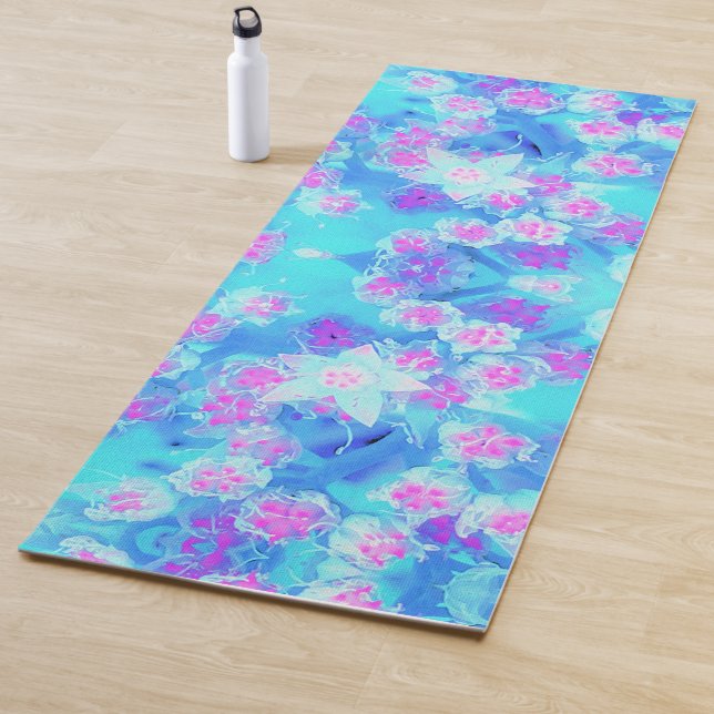 Esterilla De Yoga Suculento sedum subacuático azul y rosa caliente (In situ)