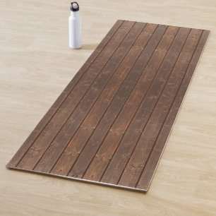 Esterilla De Yoga Suelo de madera de roble marrón rústico