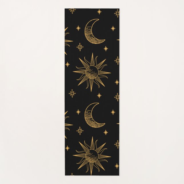 Esterilla De Yoga Sun,  moon  and stars- celestial  (Anverso)