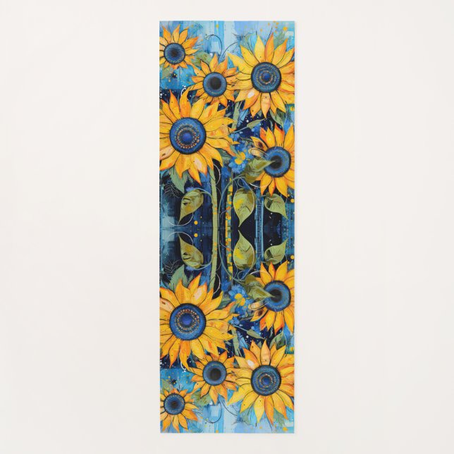 Esterilla De Yoga Sunflowers Wildflowers Flower Mixed Media Design (Anverso)