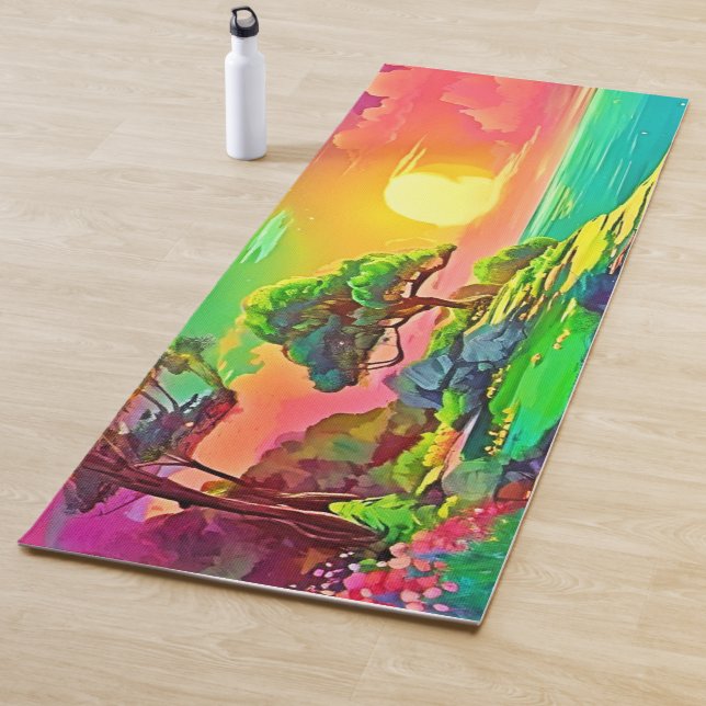 Esterilla De Yoga Sunset Cliff Paradise Art (In situ)