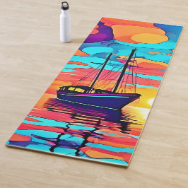Esterilla De Yoga Sunset Sailboat Dreamscape