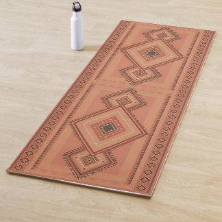 Esterilla De Yoga Superficie Cálida de Terracota con Patrón Tribal M