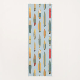 Esterilla De Yoga Surf Board Print Coastal Blue Retro Surfer Pattern