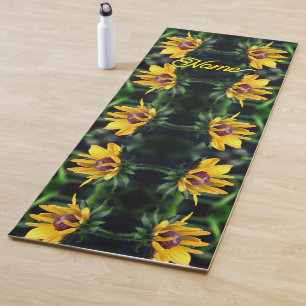Esterilla De Yoga Susan Flower Desplegada con ojos negros personaliz