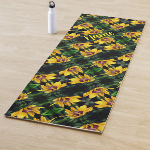 Esterilla De Yoga Susan Flower Desplegada con ojos negros personaliz