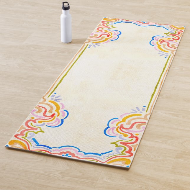Esterilla De Yoga Swirly Scroll Watercolor Brush strokes (In situ)