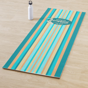 Esterilla De Yoga Tablas de Surf Pipeline Hawaiano Rayado Verde Teal