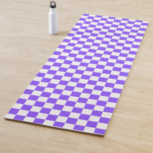 Esterilla De Yoga Tablero de ajedrez violeta clásico visual