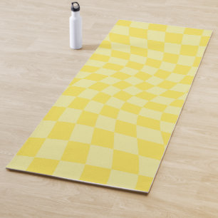 Esterilla De Yoga Tablero retro Lemon Yellow Pastel Warped  