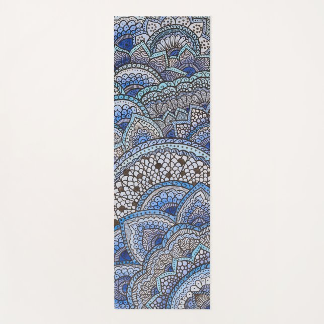 Esterilla De Yoga Tapis de yoga motif mandala bleu (Anverso)