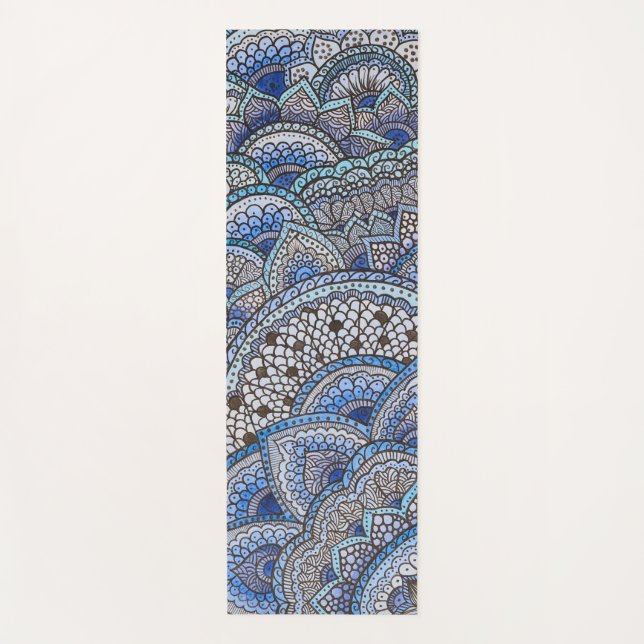 Esterilla De Yoga Tapis de yoga motif mandala bleu (Anverso)