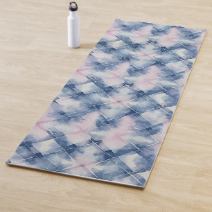 Esterilla De Yoga Tejido azul shibori tinte Japón patrón tradicional