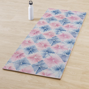 Esterilla De Yoga Tejido azul shibori tinte Japón patrón tradicional
