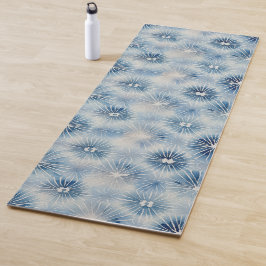 Esterilla De Yoga Tejido azul shibori tinte japonés patrón tradicion