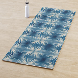Esterilla De Yoga Tejido azul shibori tinte japonés patrón tradicion