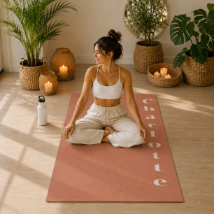 Esterilla De Yoga Terracota crema minimalista personalizada bienesta