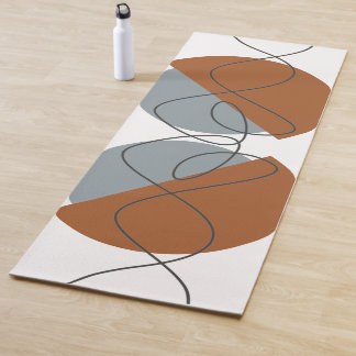 Esterilla De Yoga Terracota y Gris Abstracto Moderno - Bailarín